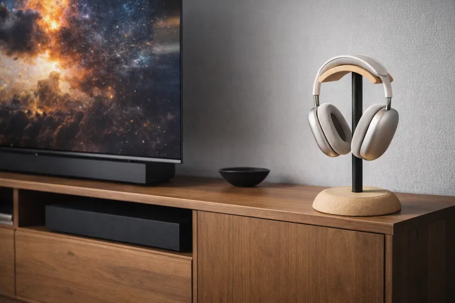 Giá đỡ tai nghe – Thiết kế Tối giản Phong cách Scandinavia, Hộp Tổ chức Bàn làm việc Hiện đại - Image 2