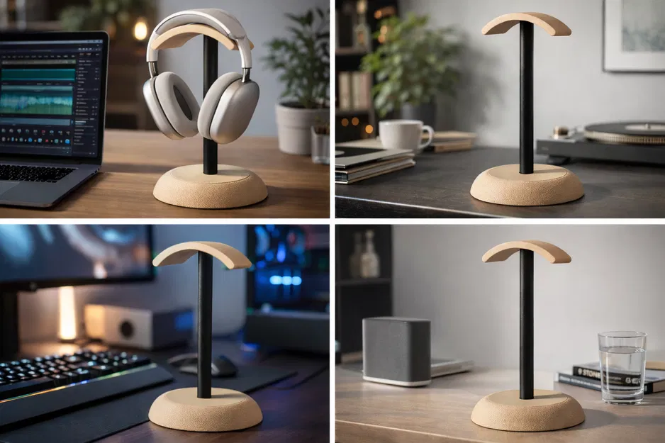 Giá đỡ tai nghe – Thiết kế Tối giản Phong cách Scandinavia, Hộp Tổ chức Bàn làm việc Hiện đại - Image 3