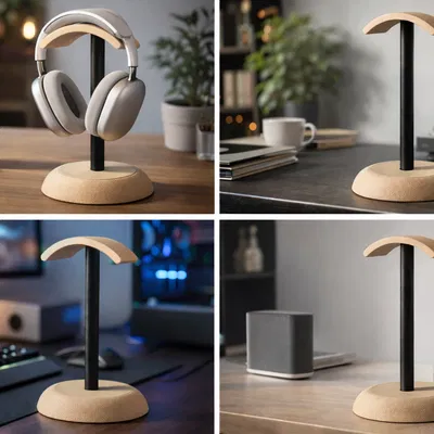 Giá đỡ tai nghe – Thiết kế Tối giản Phong cách Scandinavia, Hộp Tổ chức Bàn làm việc Hiện đại