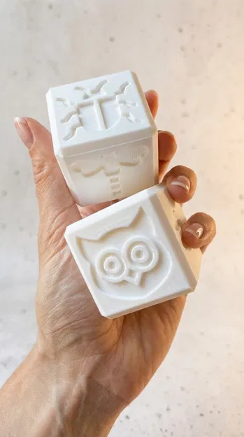 Bộ Dấu Khối Lập Phương - Động Vật, Phương Tiện & Thiên Nhiên - Dùng Cho Bột Nặn & Đất Sét - Image 2