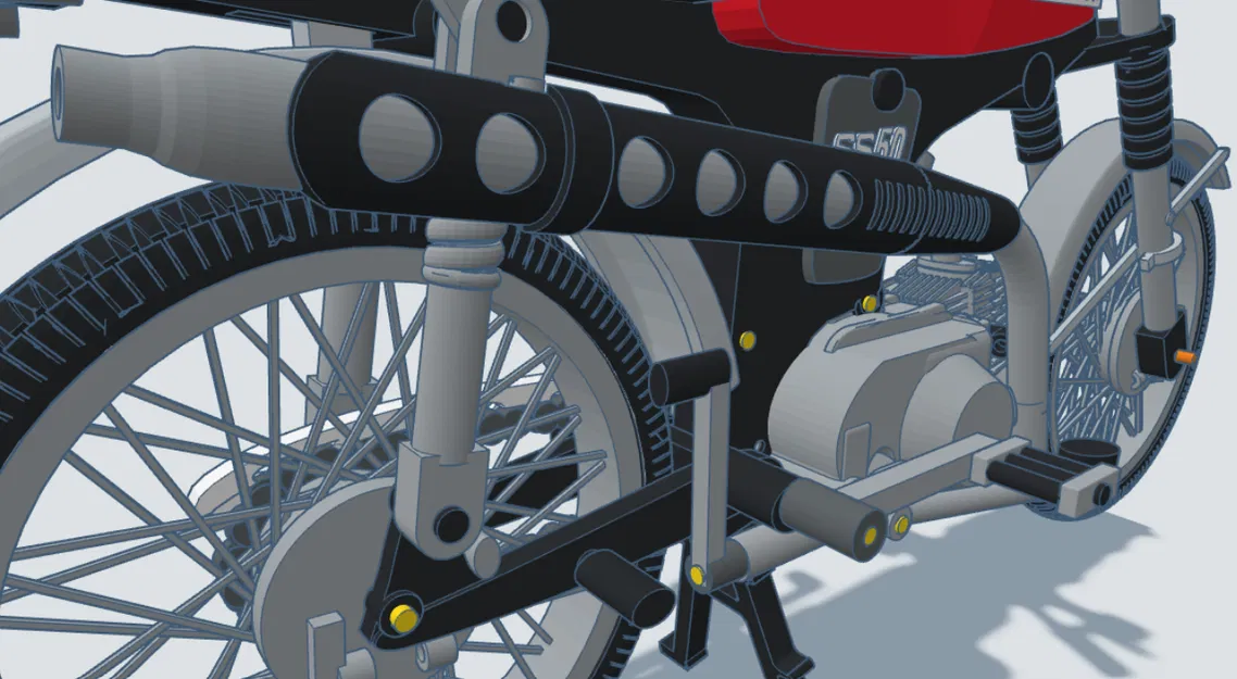 Honda SS50 1974 Tỉ Lệ 1:8 - Thiết Kế Bởi Ed van der Heijden - Image 9