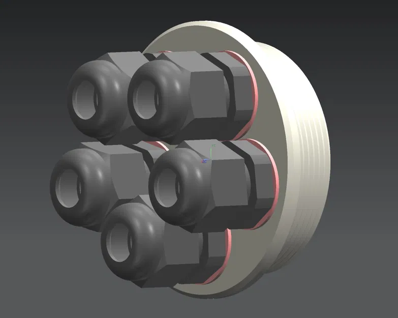 Bộ chuyển đổi nút chặn PG42 sang 5 đầu nối cáp PG9 - Image 1