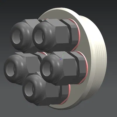 Bộ chuyển đổi nút chặn PG42 sang 5 đầu nối cáp PG9