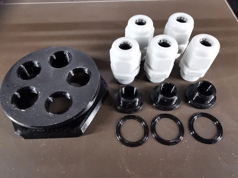 Bộ chuyển đổi nút chặn PG42 sang 5 đầu nối cáp PG9 - Image 7