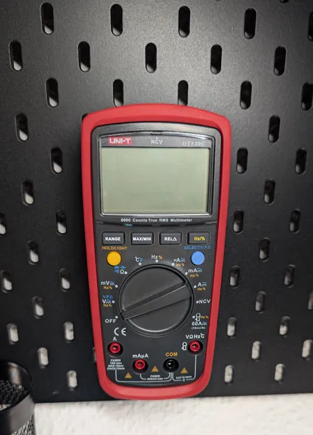 Giá treo Đồng hồ vạn năng UT139C cho Skadis với Hệ thống T-Clip - Image 1