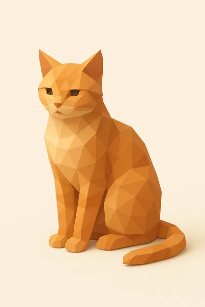 Mô hình Mèo Low poly - Image 1