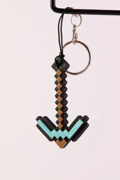 Móc khóa Minecraft – Kiếm, Cuốc chim & Đầu Creeper - Image 4