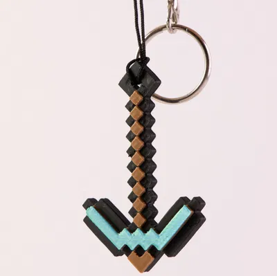 Móc khóa Minecraft – Kiếm, Cuốc chim & Đầu Creeper