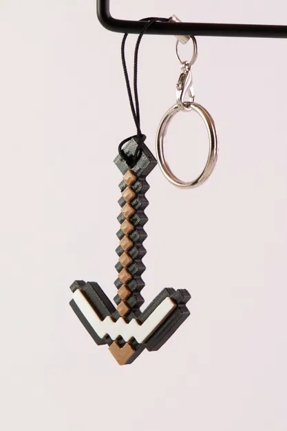 Móc khóa Minecraft – Kiếm, Cuốc chim & Đầu Creeper - Image 6