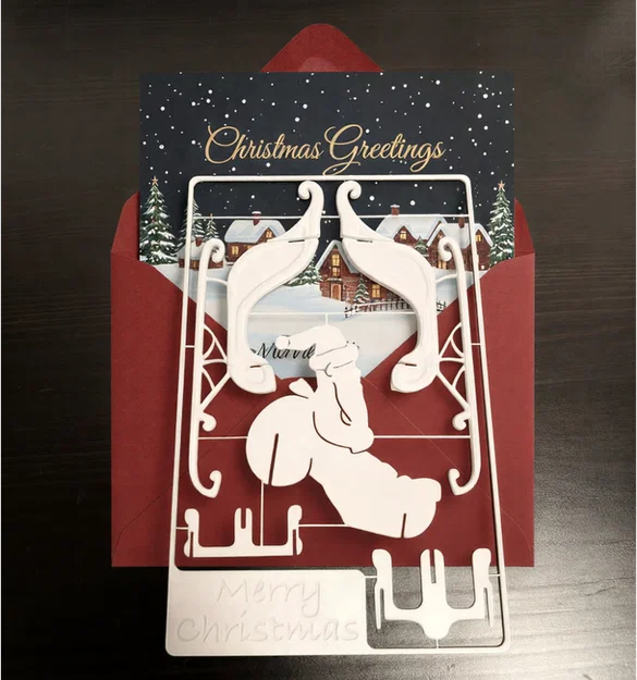 Xe Tuần Lộc Santa - Thiệp Giáng Sinh Kit Card - chỉ 16g! - Image 3