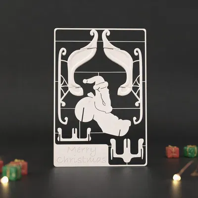 Xe Tuần Lộc Santa - Thiệp Giáng Sinh Kit Card - chỉ 16g!