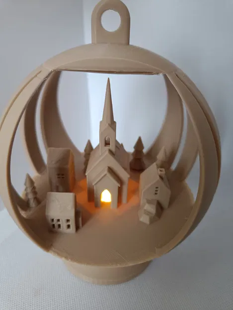 Bóng đèn Giáng sinh với Làng mùa đông & Nhà thờ - Image 4