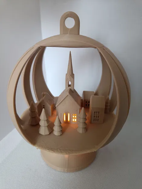 Bóng đèn Giáng sinh với Làng mùa đông & Nhà thờ - Image 5