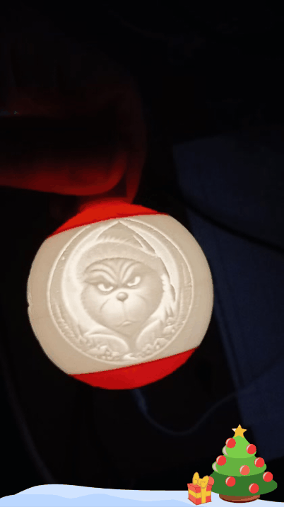 Trang Trí Giáng Sinh Grinch Lithophane Hình Quả Cầu - Thumbnail 2