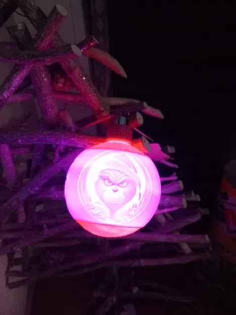 Trang Trí Giáng Sinh Grinch Lithophane Hình Quả Cầu - Image 3