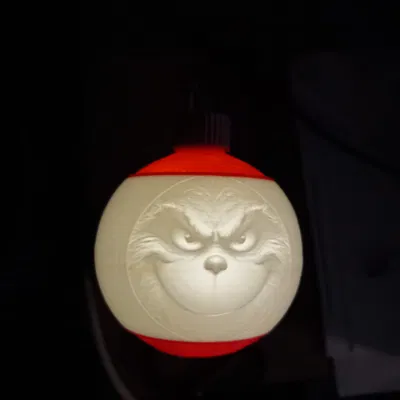 Trang Trí Giáng Sinh Grinch Lithophane Hình Quả Cầu