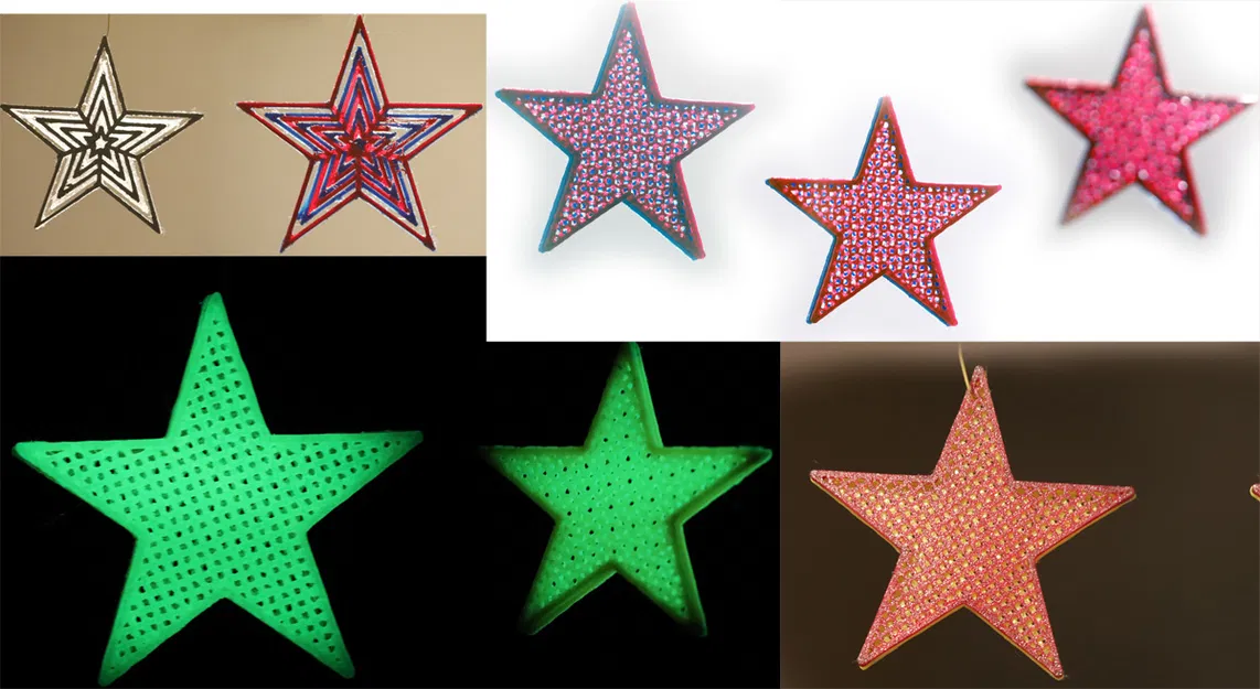 Ngôi Sao Hiệu Ứng Moiré Trang Trí Giáng Sinh Mùa Đông - Image 1