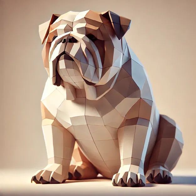 Chó Bulldog Anh Phong Cách Low Poly - Image 1