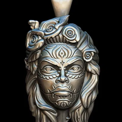 Mô Hình OBJ 3D Miễn Phí - Cô Gái Đầu Lâu Đường Catrina