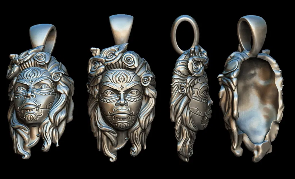 Mô Hình OBJ 3D Miễn Phí - Cô Gái Đầu Lâu Đường Catrina - Image 3