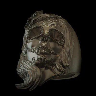 Nhẫn Cô Gái Đầu Lâu Đường Miễn Phí Ngày Lễ Người Chết OBJ – Trang Sức Catrina