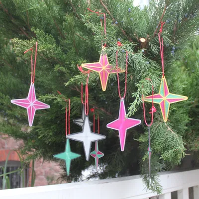 Đồ trang trí hình ngôi sao | Kiểu kính màu | Đa màu, trong mờ