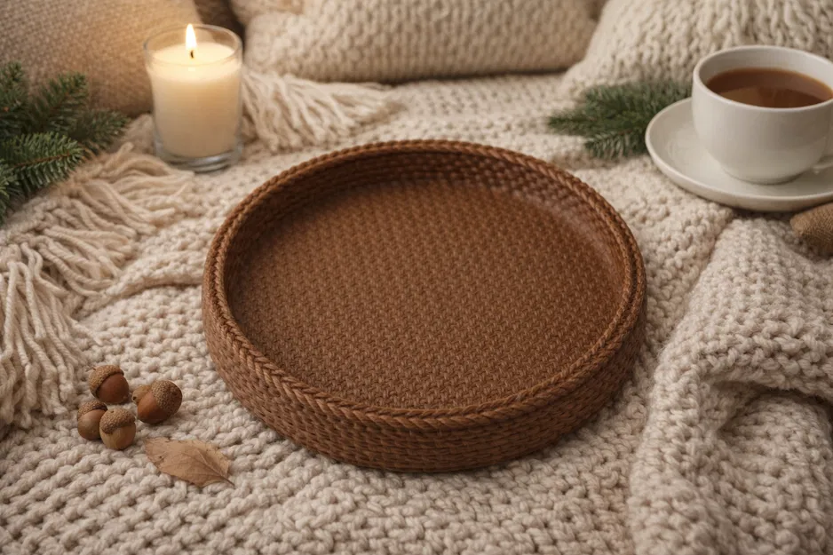 Khay Trang Trí Vân Đan Len Ấm Cúng - Image 1