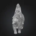 Mô hình Phụ Nữ Cưỡi Gấu 3D - Thumbnail 1