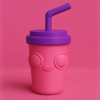 Ly "Mặt Cười" có Ống hút