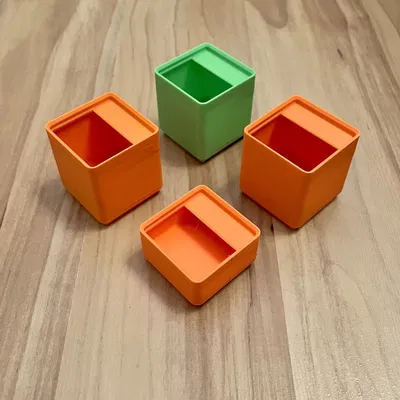 Hộp Gridfinity chuẩn kèm nhãn + file tham số