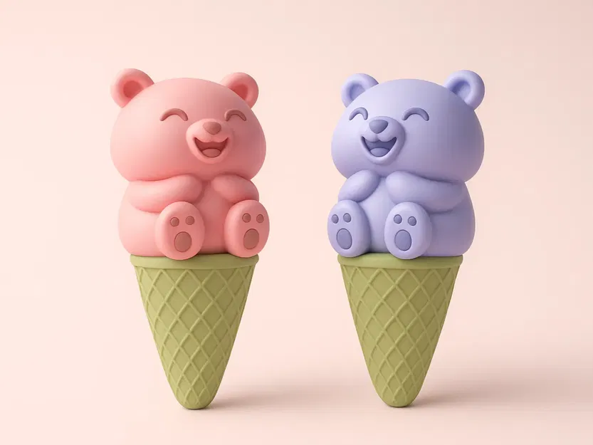 Ly Kem Gấu (Bộ 2 cái) (Nhiều màu) - Image 1