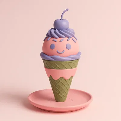 Cây Kem Vui Vẻ Với Cherry