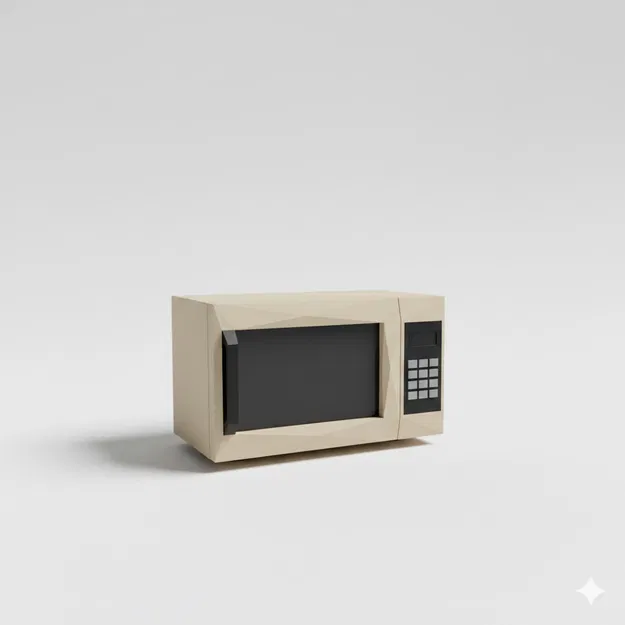 Mô Hình 3D Lò Vi Sóng Phong Cách Low Poly - Image 1