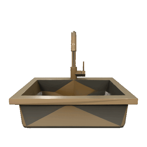 Mô hình bồn rửa chén & vòi nước Low Poly