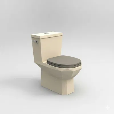 Mô Hình Bồn Cầu Nhà Tắm Kiểu Low Poly 3D