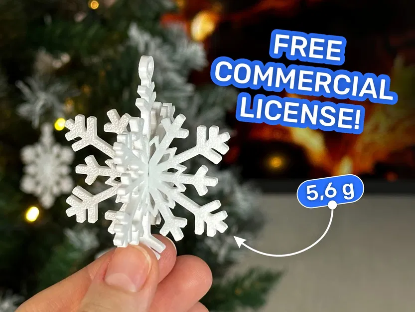 Mô hình 3D Bông Tuyết Lắp Ghép Snap-Fit Trang Trí Năm Mới - Image 1