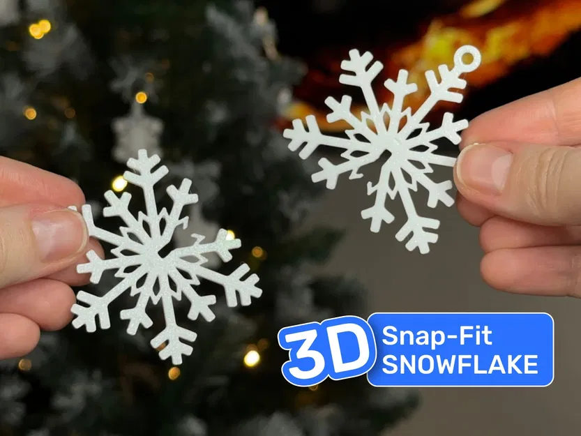 Mô hình 3D Bông Tuyết Lắp Ghép Snap-Fit Trang Trí Năm Mới - Image 3