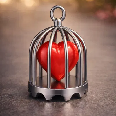 Lồng chim in 3D với trái tim – Duyên dáng trang trí