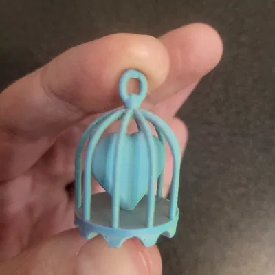 Lồng chim in 3D với trái tim – Duyên dáng trang trí