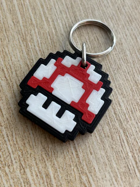 Móc Khóa Nấm Mario 8-bit Lắp Ráp Đa Bộ Phận – Không Cần Keo - Image 2