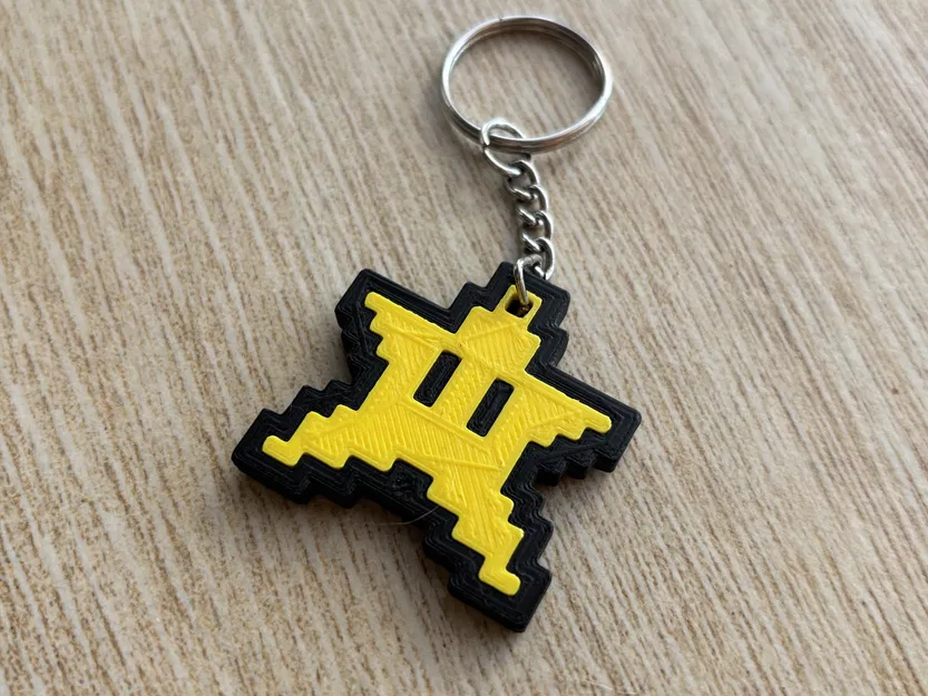 Móc Khóa Ngôi Sao Mario 8-bit Lắp Ghép Không Cần Keo - Image 1