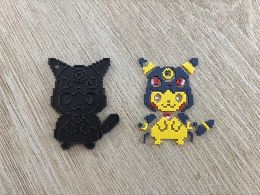 Móc Khóa Pikachu 8-bit Đội Mũ Umbreon Lắp Ghép - Image 2