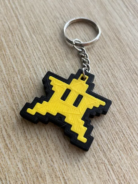 Móc Khóa Ngôi Sao Mario 8-bit Lắp Ghép Không Cần Keo - Image 2