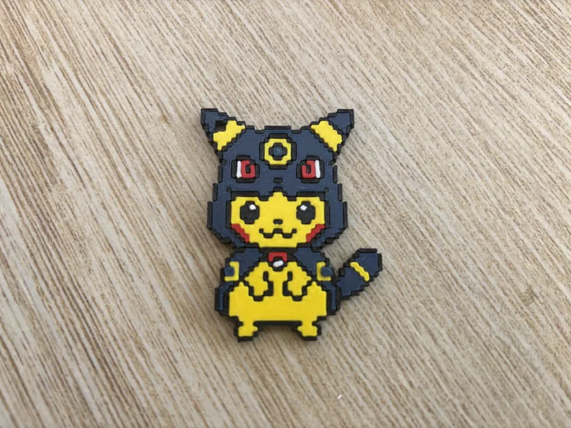 Móc Khóa Pikachu 8-bit Đội Mũ Umbreon Lắp Ghép - Image 4