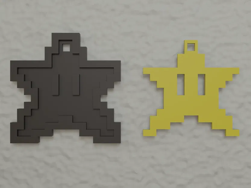 Móc Khóa Ngôi Sao Mario 8-bit Lắp Ghép Không Cần Keo - Image 3