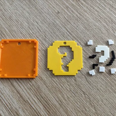 Móc Khóa Mario Lucky Block 8-bit Lắp Ghép Nhiều Phần – Không Cần Keo