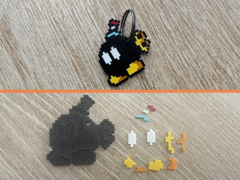 Móc Khóa Bom Mario 8-bit Nhiều Bộ Phận - Image 1