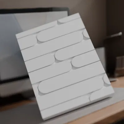 Tranh tường hình học hiện đại - Chạm nổi hình con nhộng tối giản