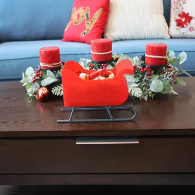 Đĩa Kẹo Xe Trượt Tuyết Ông Già Noel