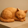 Chú Mèo Low-poly Đang Ngủ - Thumbnail 1